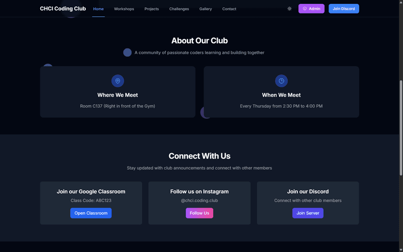 CHCI Coding Club Website